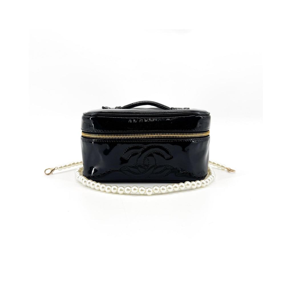 Chanel - Neceser vintage Timeless grande de charol - Negro