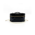 Chanel - Neceser vintage Timeless grande de charol - Negro
