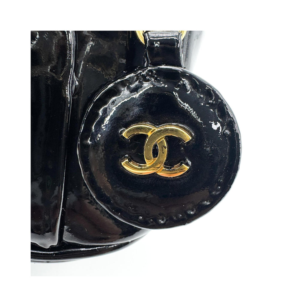Chanel - Neceser vintage Timeless grande de charol - Negro