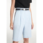 The Kooples - Bermuda Azul Cielo Lana Con Pliegues - Mujer