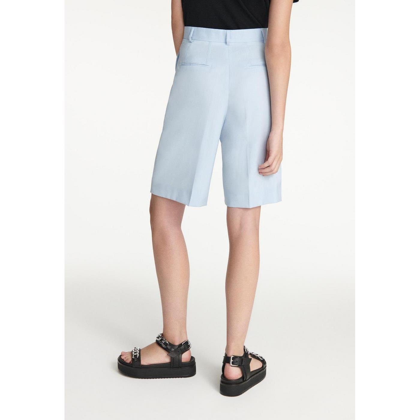 The Kooples - Bermuda Azul Cielo Lana Con Pliegues - Mujer