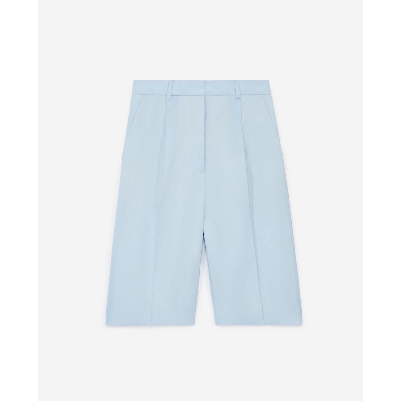 The Kooples - Bermuda Azul Cielo Lana Con Pliegues - Mujer