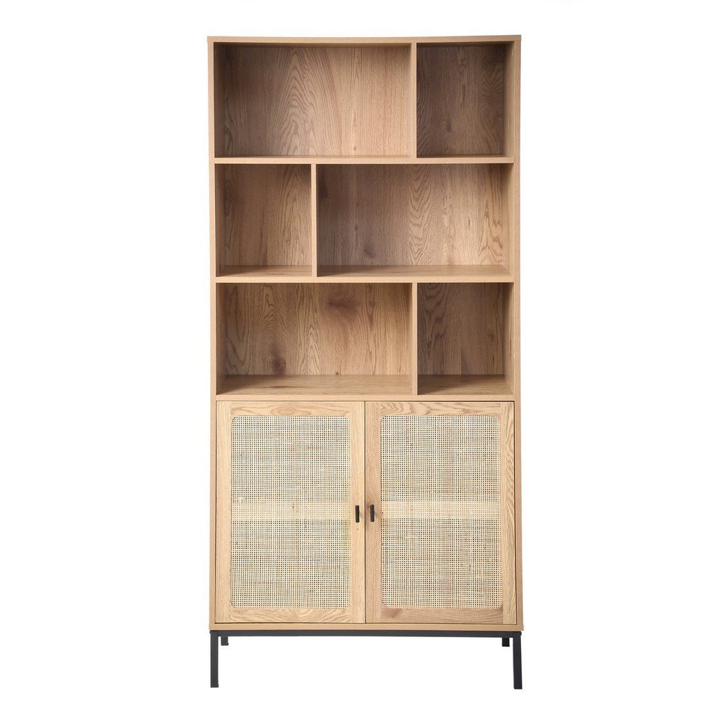 Jaya - Bookcase 2 Doors / 6 Compartments - Natural Rattan