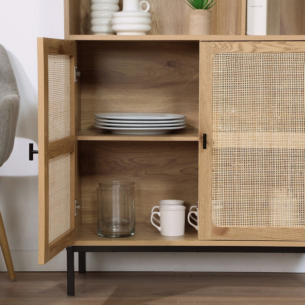 Jaya - Bookcase 2 Doors / 6 Compartments - Natural Rattan