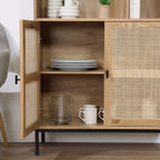 Jaya - Bookcase 2 Doors / 6 Compartments - Natural Rattan