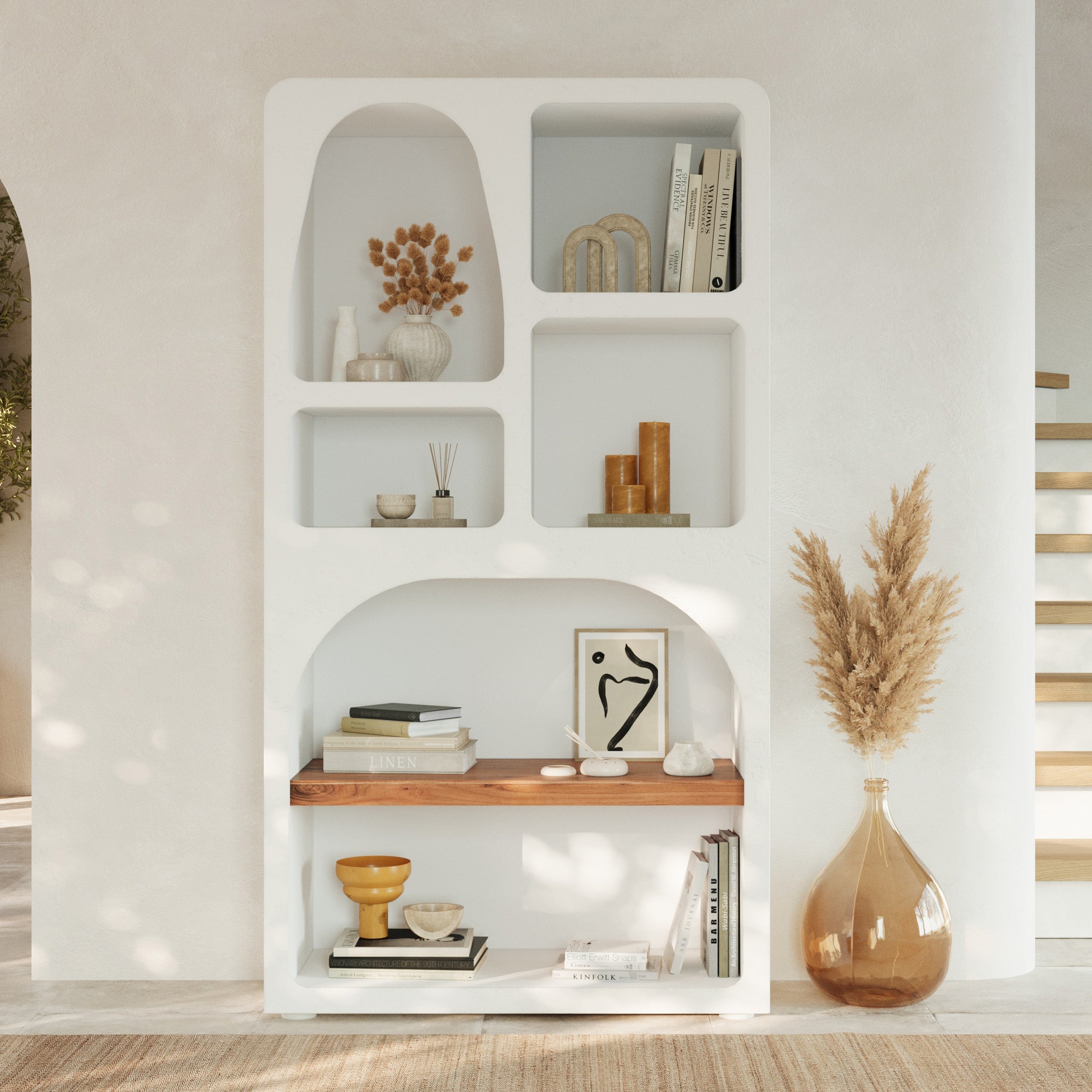 Fira - Off-White Plaster Bookcase