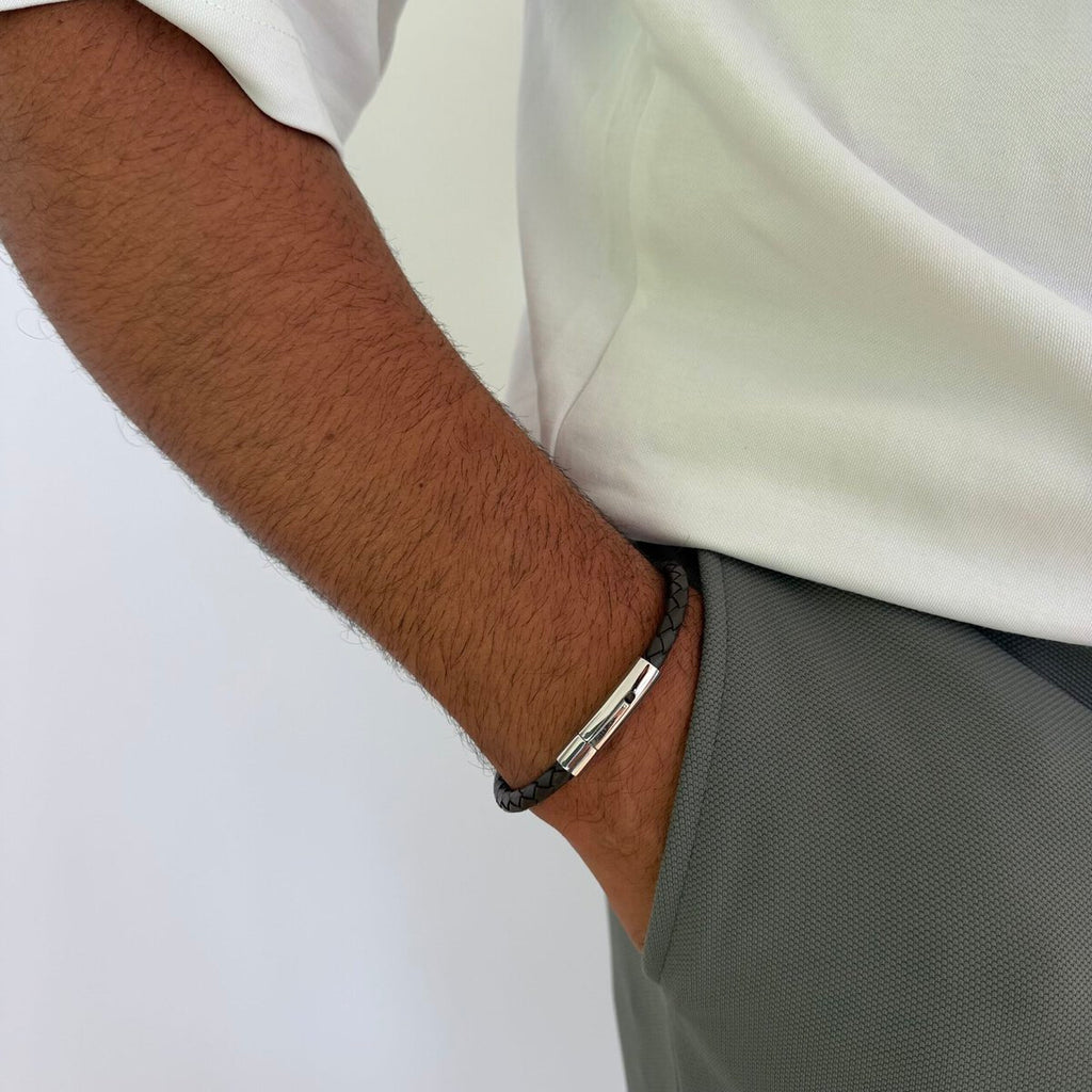 Bracelet Ted - Argenté / Cuir