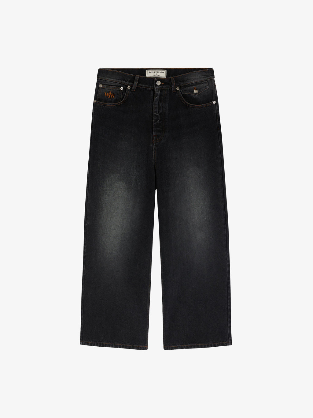 Le Pantalon Baggy En Denim Noir Délavé