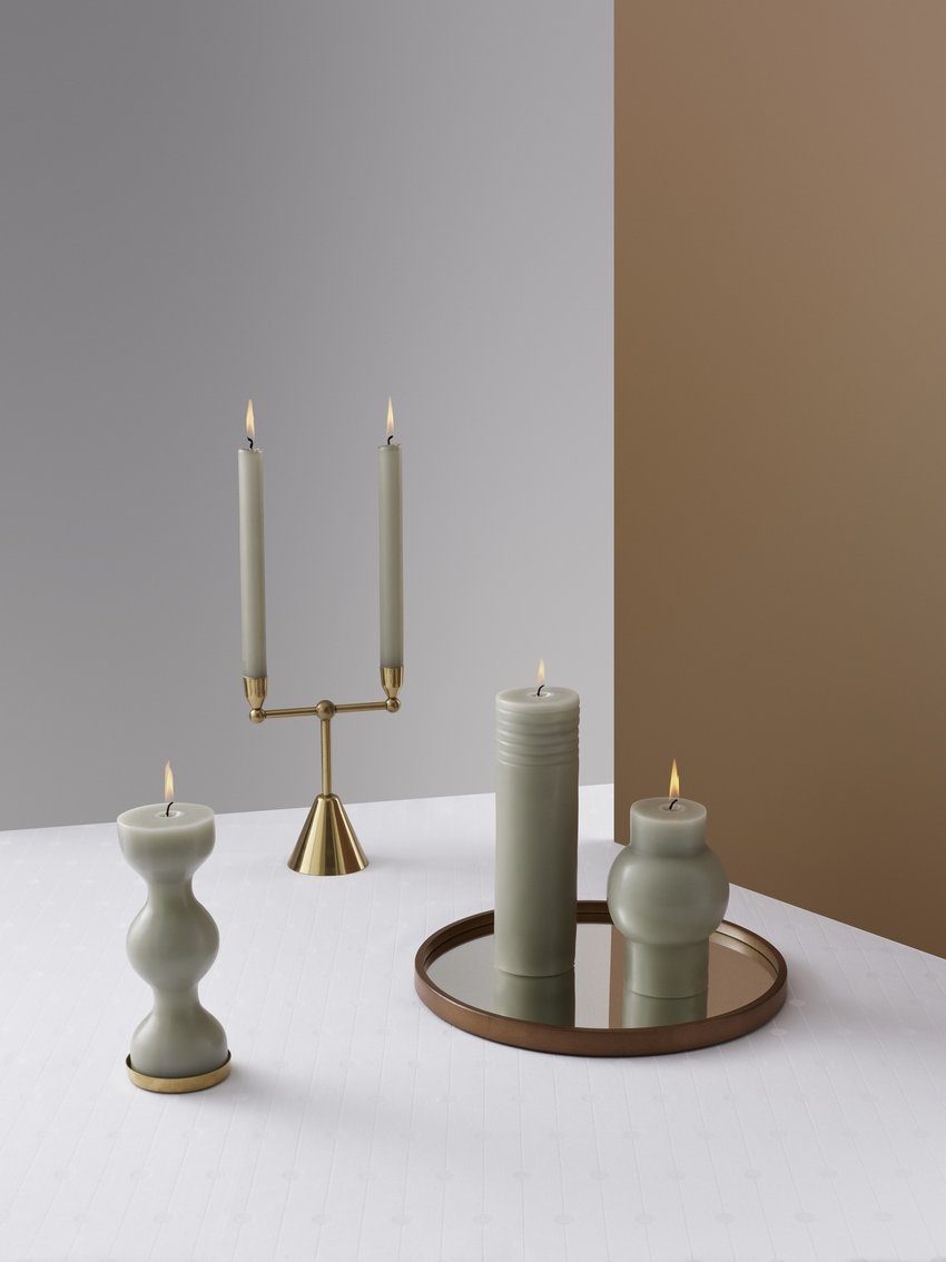 Vela De Mesa Columna - Celadón