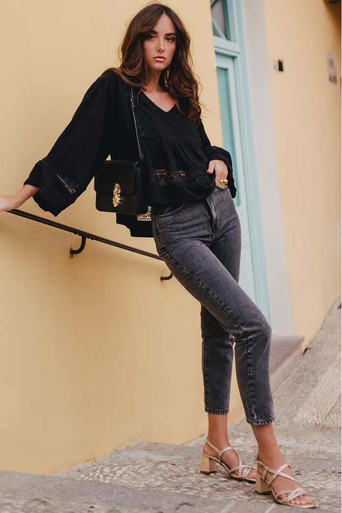 Blouse Amy Lin Viscose Noir
