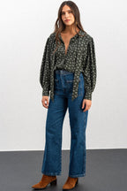 BLUSA BEREN ESTAMPADO PENTO CAQUI