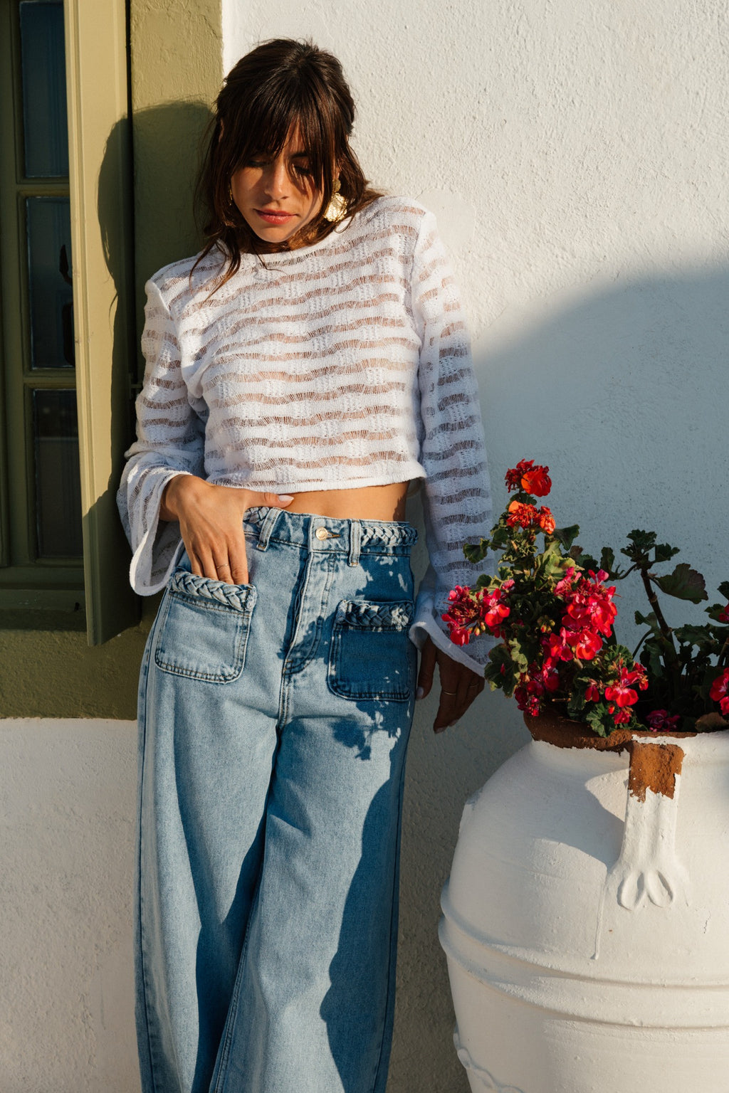 BRENDA ARAGNA WHITE BLOUSE