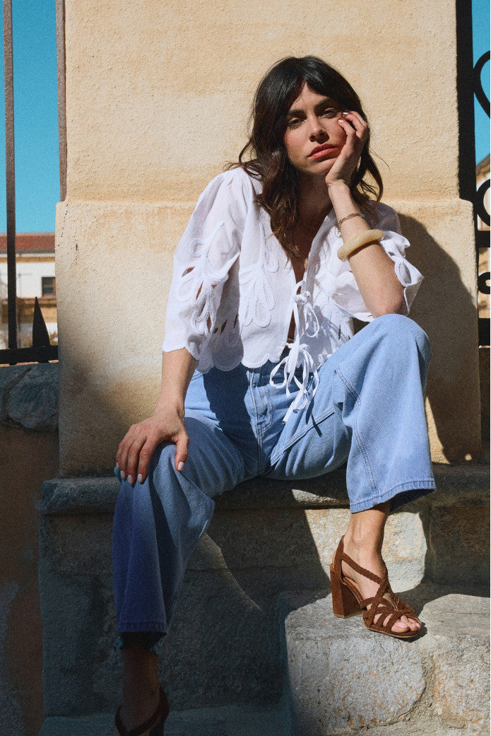 Blouse Brunette Coton Blanc