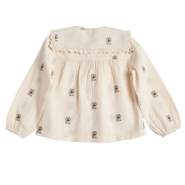 Blouse Elsie - Ecru/Bleu