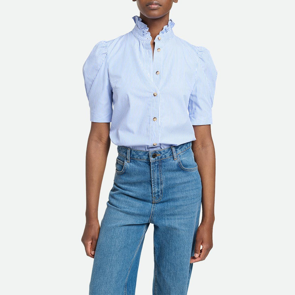 Samuel Blouse - White / Blue