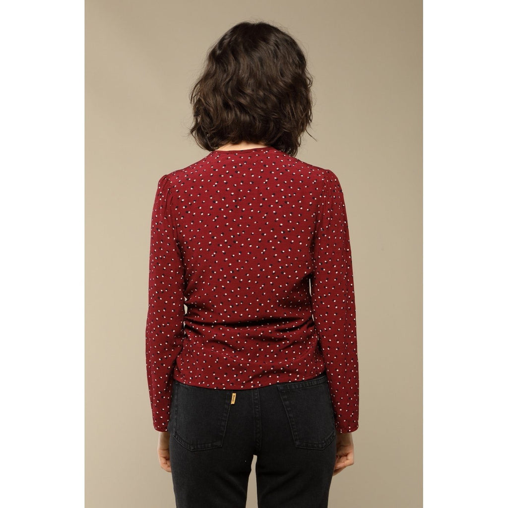Blouse Yasmine - Pois Bordeaux