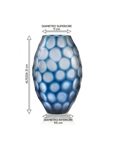 Geode - Vase Ovale - Bleu
