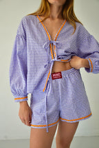 Pantalón Corto Marta Vichy Lavanda