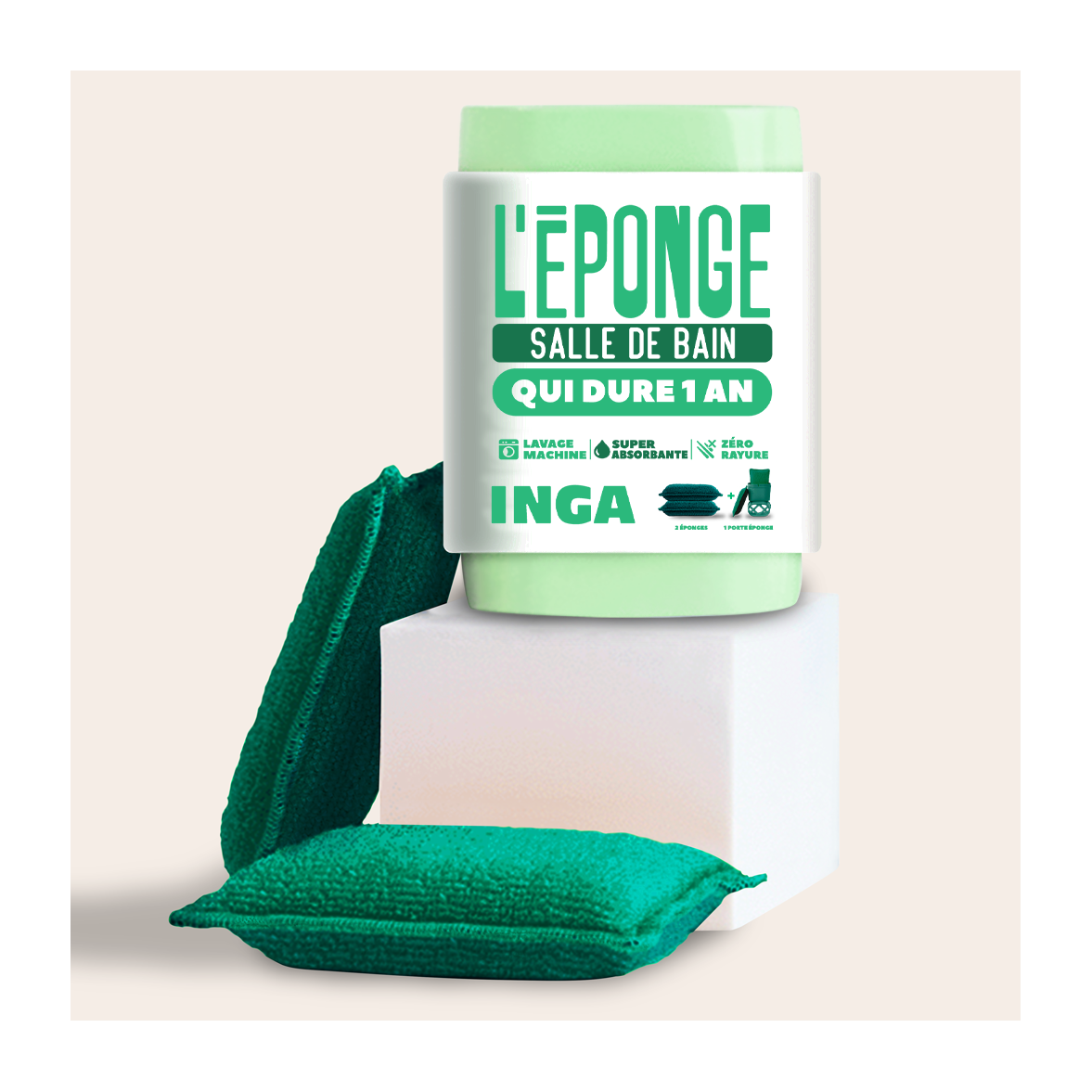 Dúo de Esponjas de Baño (con o sin soporte)