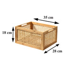 Caja grande de bambú y ratán - Marrón