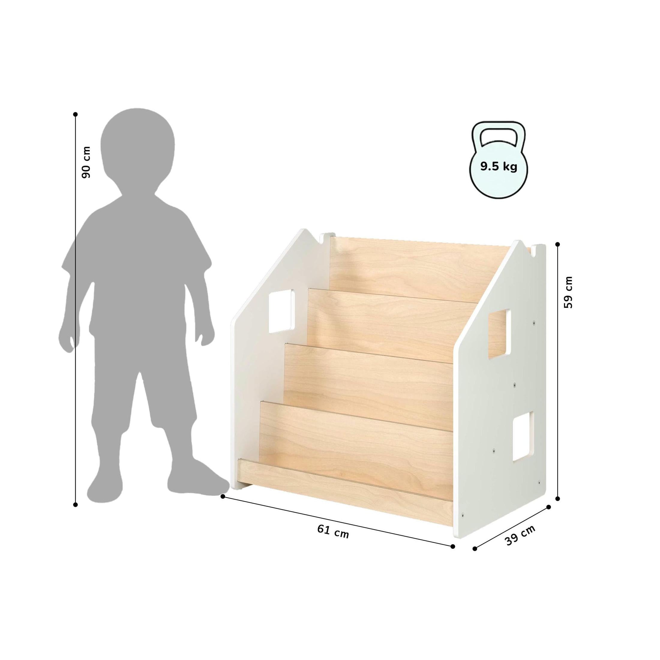 Bibliothèque Enfant – Blanc & Gris