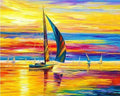 Pintura por números - Costa y luces del atardecer