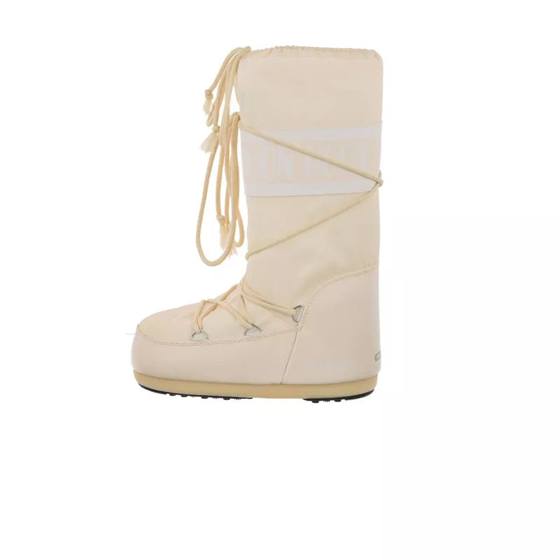 Icon Nylon Boots - Beige/Ecru