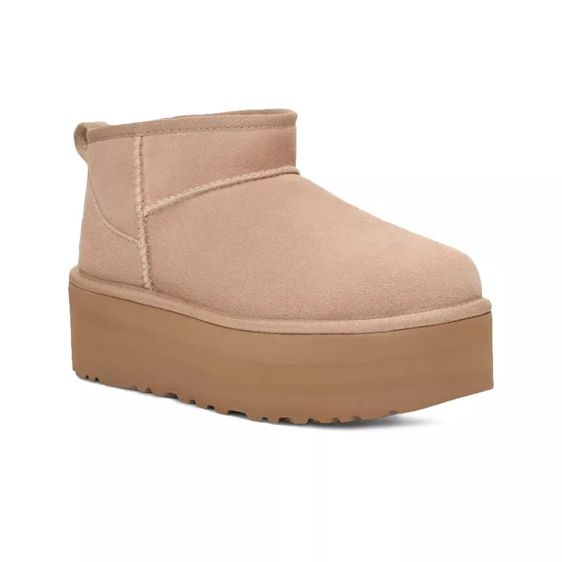 W Classic Ultra Mini Platform Boots - Beige