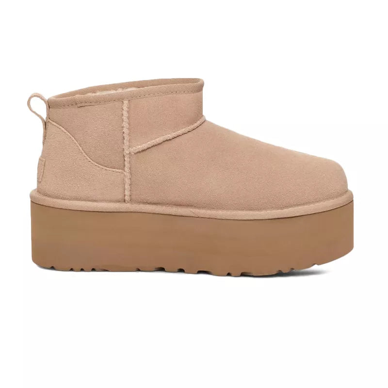 W Classic Ultra Mini Platform Boots - Beige