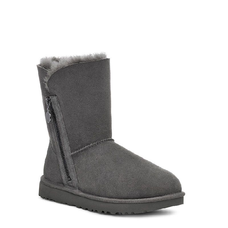 Bailey Zip Short Boots - Gray - Women