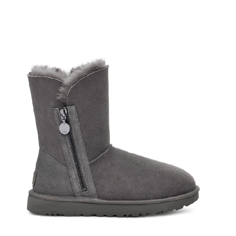 Bailey Zip Short Boots - Gray - Women