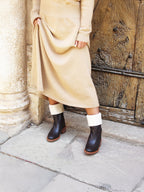 Bottes Fourrées Cuir Marron - Femme