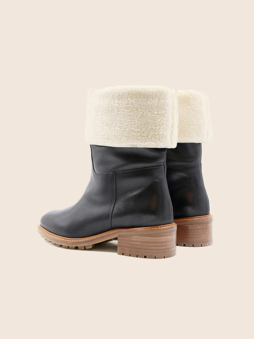 Bottes Fourrées Cuir Noir - Femme
