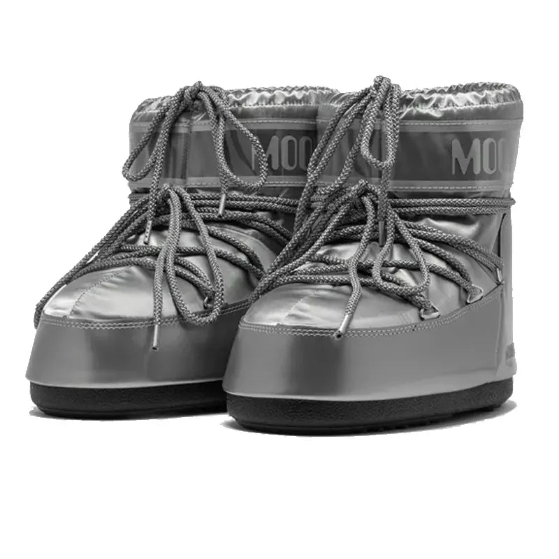 Bottines Icon Low Glance Satin - Argent/Blanc