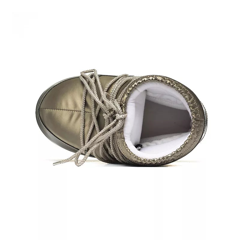 Bota lunar - Botines de satén Icon Low Glance - Satén dorado platino