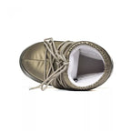 Bota lunar - Botines de satén Icon Low Glance - Satén dorado platino