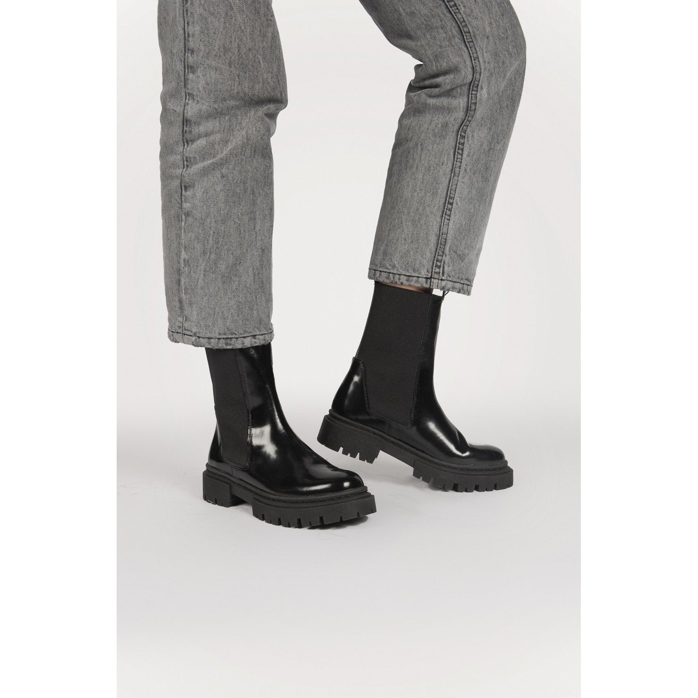 Anaki - Botines de Cuero Cepillado - Negro - Anaki