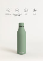 Bottle Studio - 550ml Stainless Steel Thermos Bottle - Sage Green