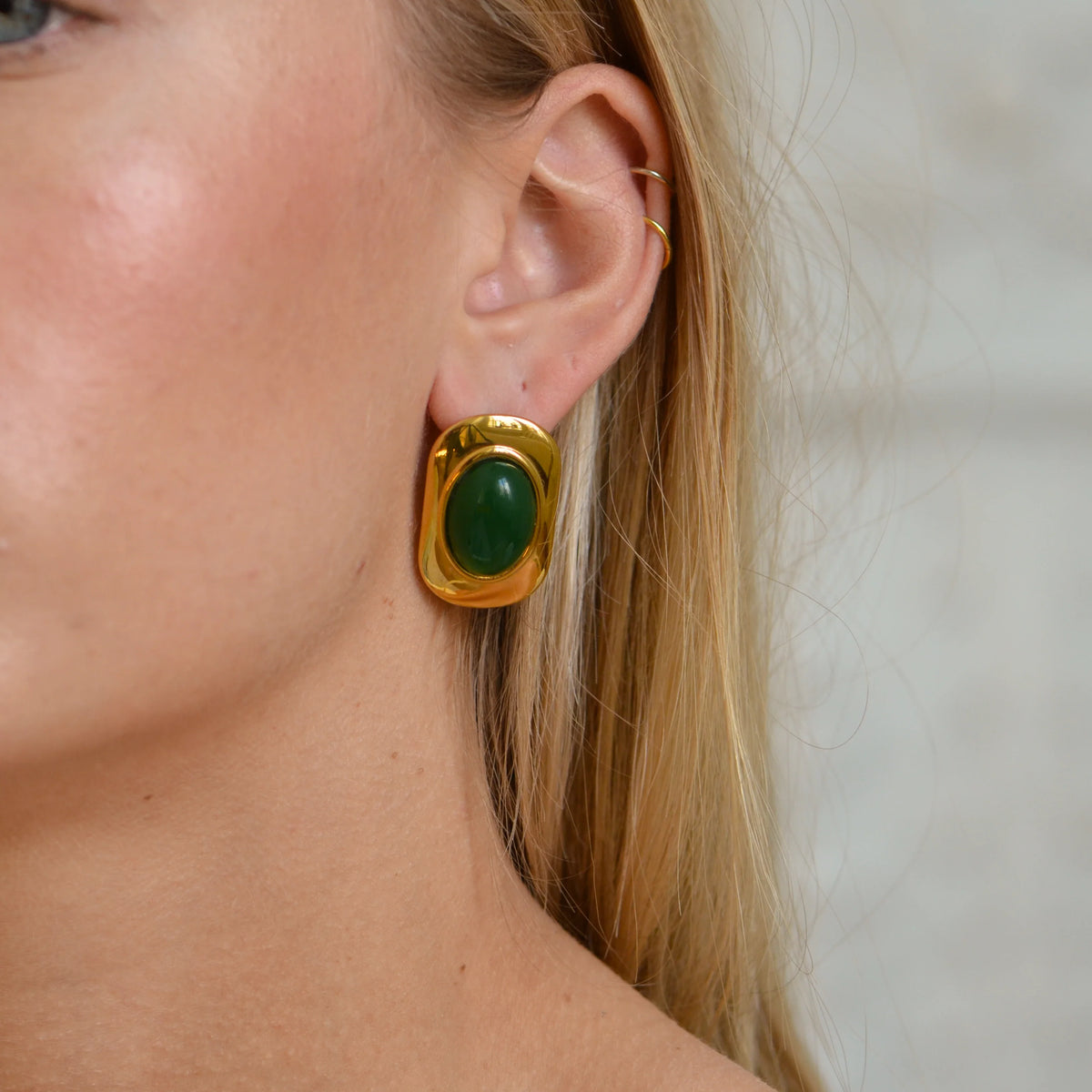Boucles D'Oreilles Jade
