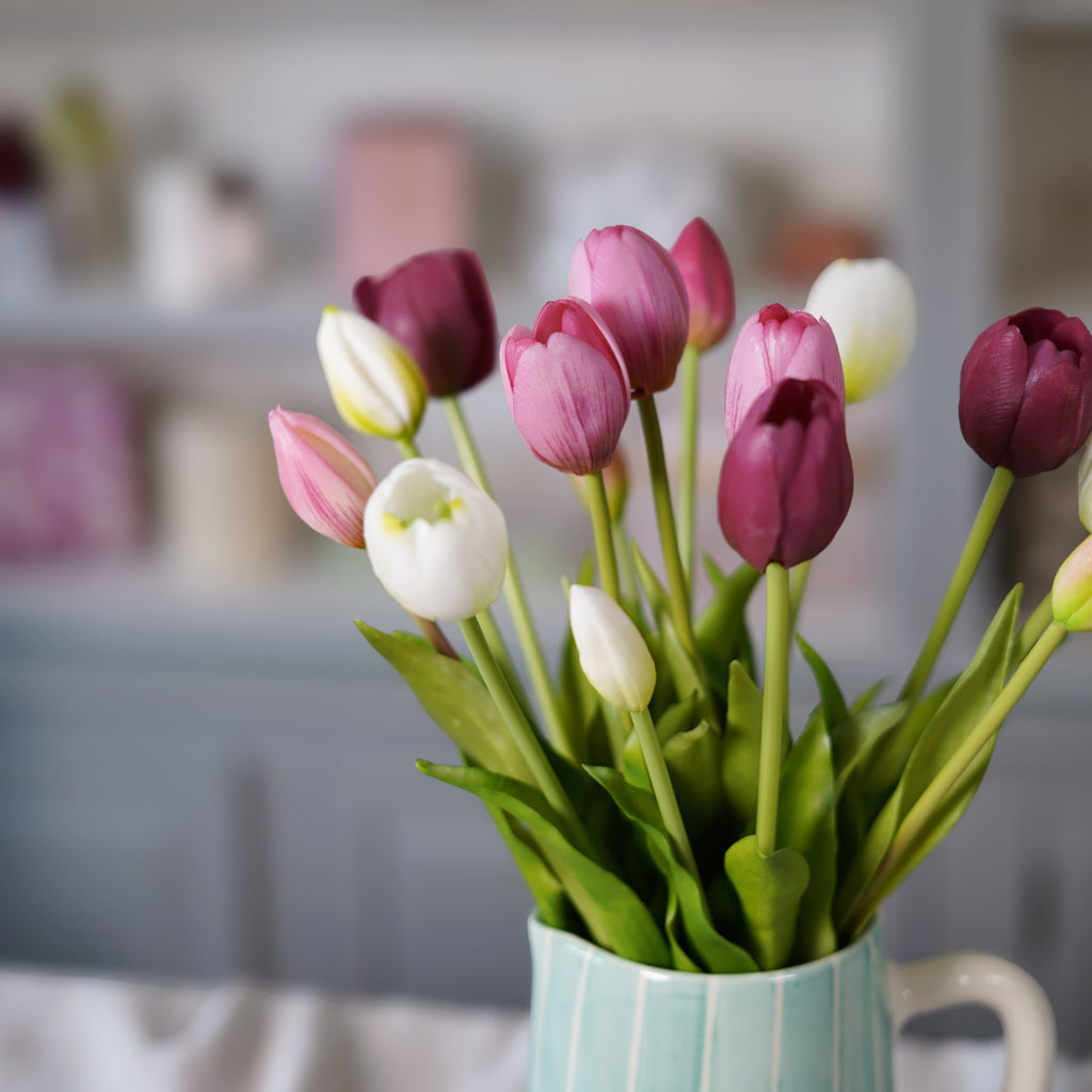 Mazzo di tulipani artificiali Aurore