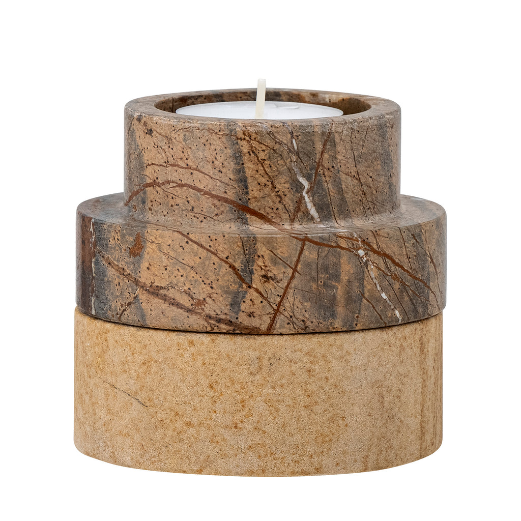 Dalin - Votive & Candlestick - Brown - Sandstone