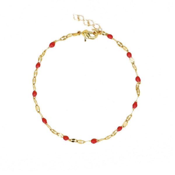 Pulsera Tuttifrutti - Dorado / Rojo
