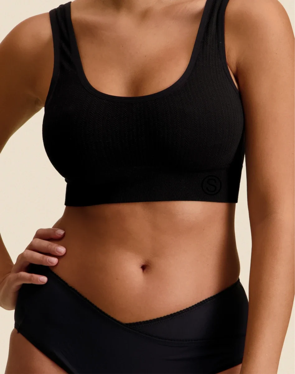 Cleo Textured Knit Bralette - Black