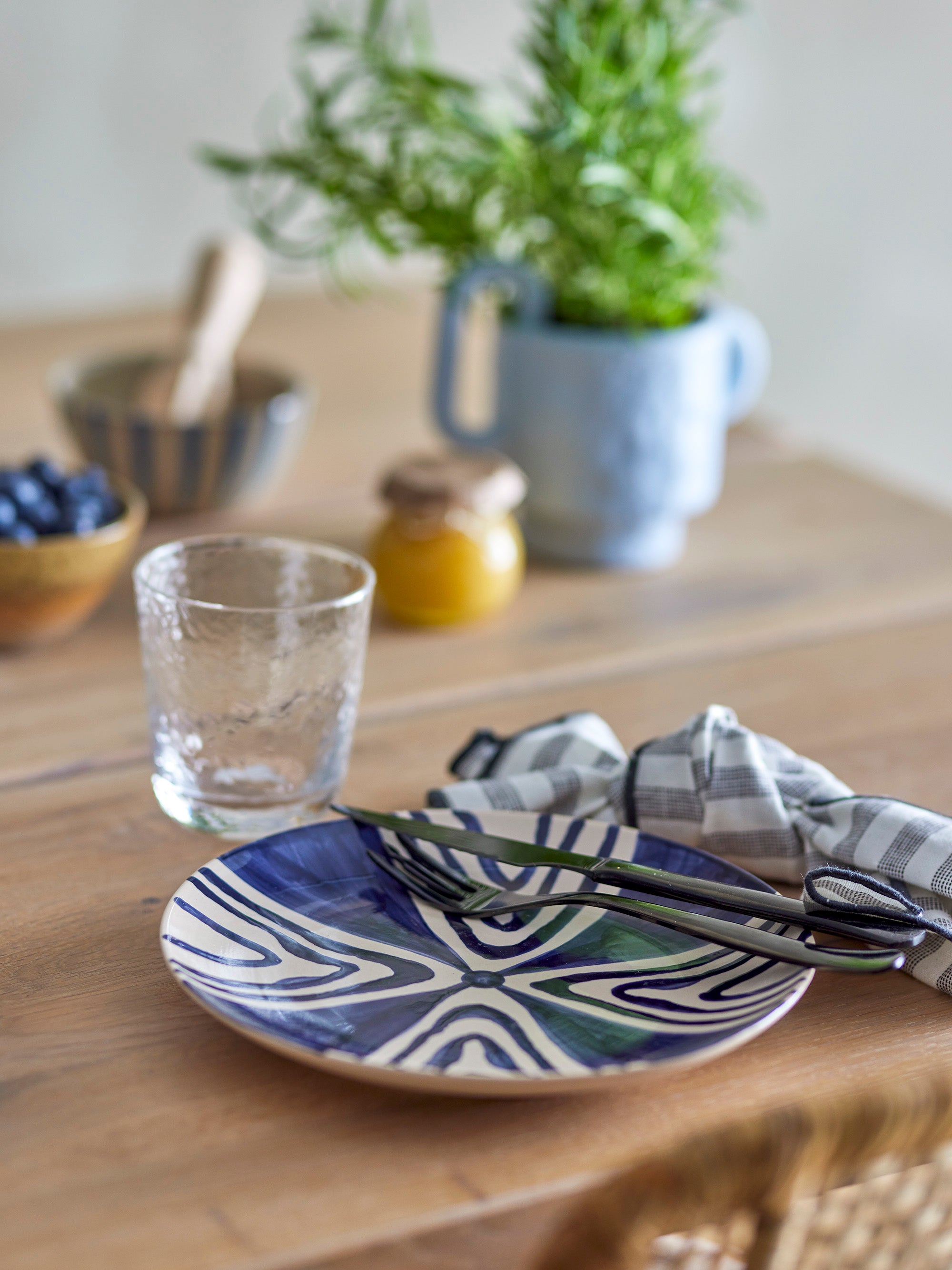 Shama - Plato - Azul - Gres