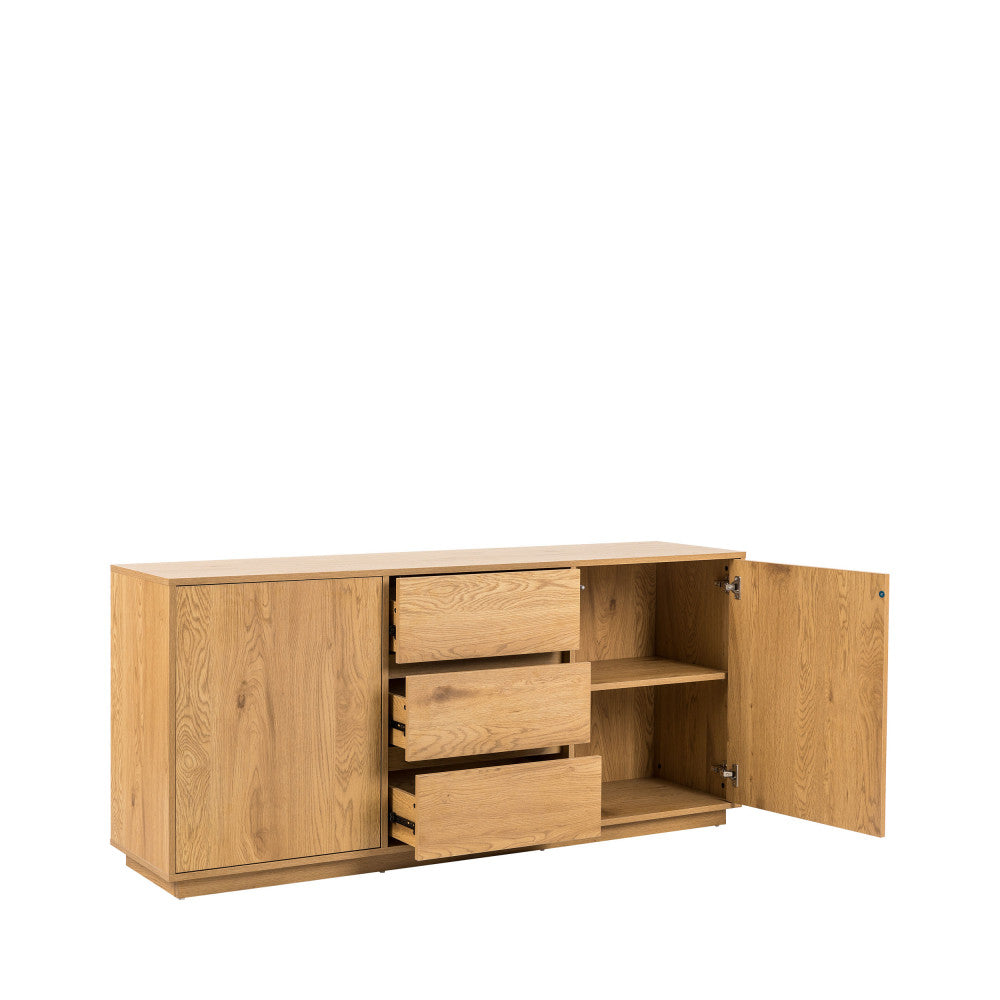 Since - Buffet 2 Portes, 3 Tiroirs - Bois - Bois Clair