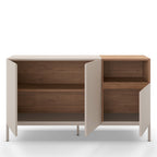 Quenor - Buffet 3 Portes Et Métal - Bois - Beige