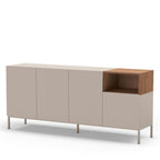 Quenor - Buffet 4 Portes Et Métal - Bois - Beige