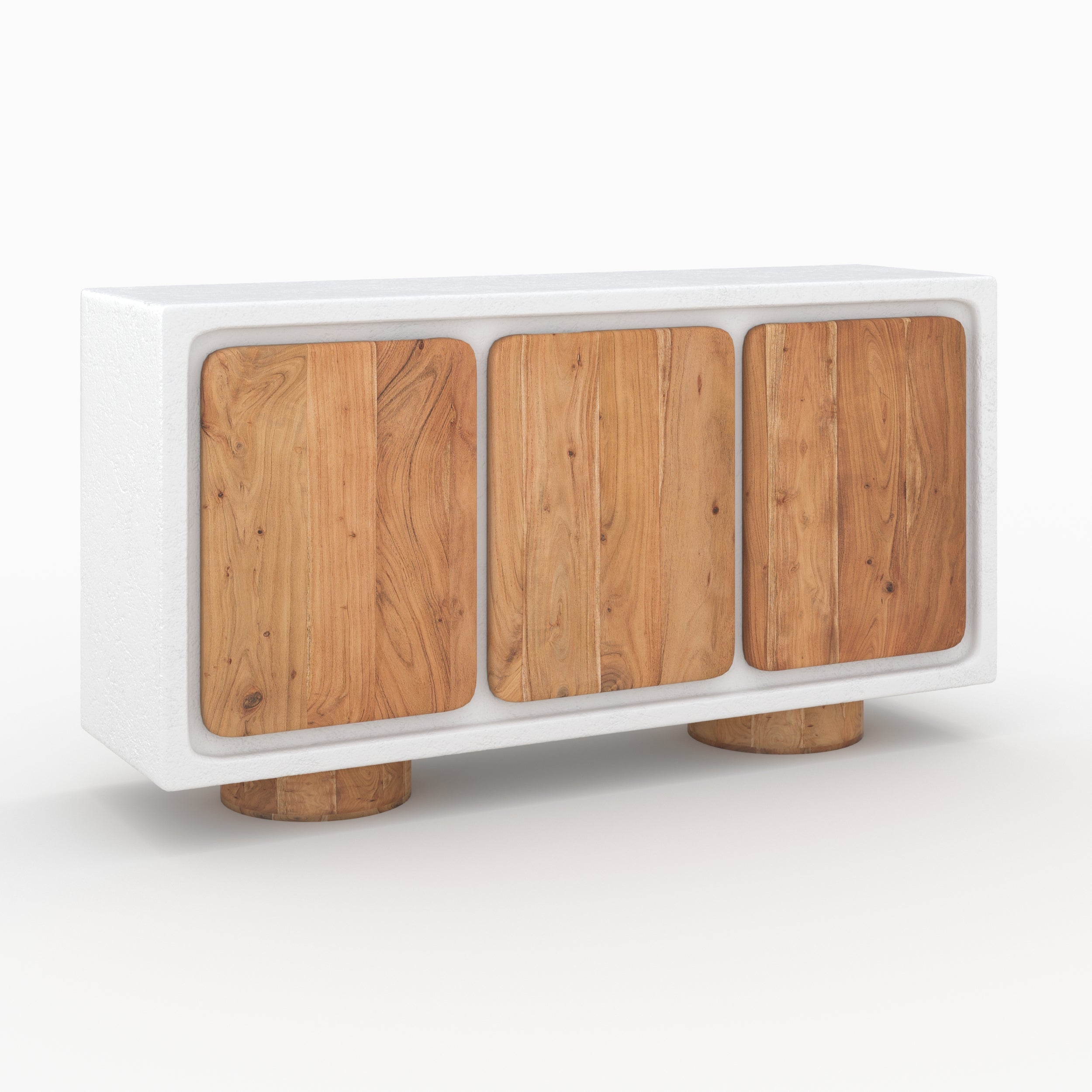 Eden - Sideboard In Off-White Concrete And Acacia Wood