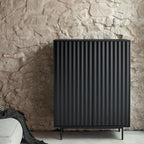 Sierra - Buffet Haut - Bois 2 Portes 2 Tiroirs - Noir