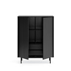 Sierra - Buffet Haut - Bois 2 Portes 2 Tiroirs - Noir